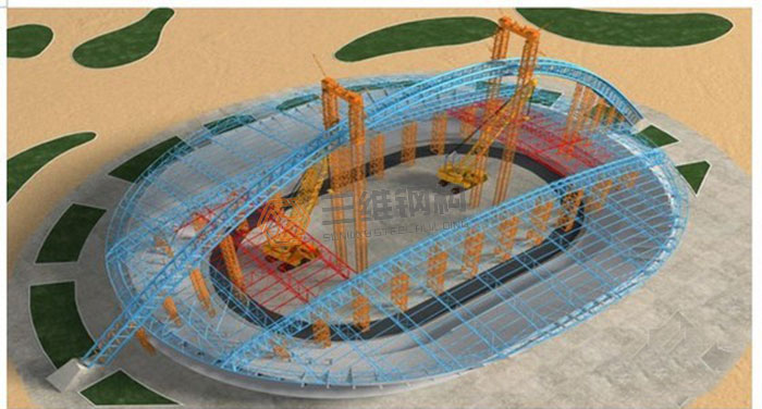 山东三维钢结构公司钢结构工程施工效果图